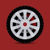neumático de coche en vector, vistas laterales. neumáticos de vehículos vectoriales, borde de rueda envolvente de componente redondo, proporcionan tracción en la superficie. rueda de goma de transporte,