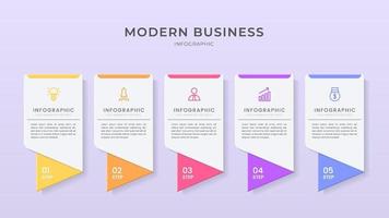 Elegant infographic 3d vector template with a steps for success. Presentation with line elements icons. Business concept design can be used for web, brochure, diagram, chart or banner layout