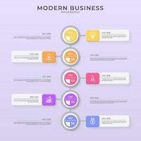 minimalist 3d infographic vector template with a steps for success. Presentation with line elements icons. Business concept design can be used for web, brochure, diagram, chart or banner layout