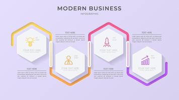 minimalist 3d infographic vector template with a steps for success. Presentation with line elements icons. Business concept design can be used for web, brochure, diagram, chart or banner layout