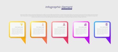 plantilla de diseño infográfico vectorial con opciones o pasos. se puede utilizar para diagramas de proceso, presentaciones, diseño de flujo de trabajo, banner, diagrama de flujo, gráfico de información. vector