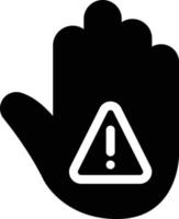hand warning vector illustration on a background.Premium quality symbols. vector icons for concept and graphic design.