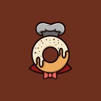 plantilla de logotipo moderno de mascota de donuts vector