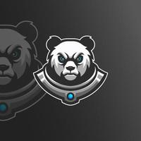 Panda head mascot modern logo template vector