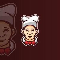 Chef head mascot modern logo template vector