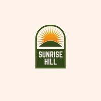 Sunrise hill landscape nature  modern logo vector