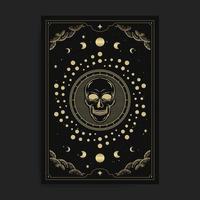 Skull head emblem or symbol card vector