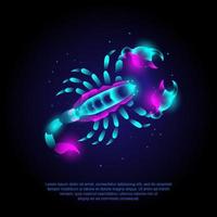 Animal scorpion modern logo vector with neon vibrant colors, abstract