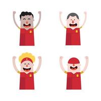 Set Character of Football Fans 2 vector