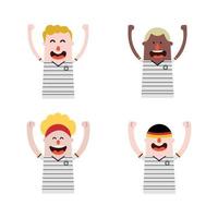 Set Character of football fans 1 vector