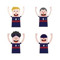 SEt Character of football fans 3 vector