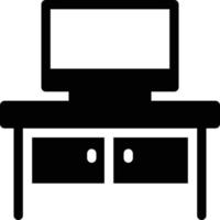 ilustración de vector de mesa de tv en un fondo. símbolos de calidad premium. iconos vectoriales para concepto y diseño gráfico.