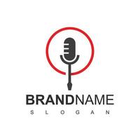 Mechanic Forum And Podcast Logo With Screwdriver And Microphone Symbol vector
