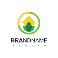 Green House Logo Design Template, Real Estate And Spa Symbol vector