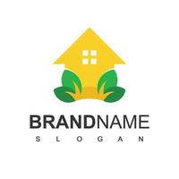 Green House Logo Design Template, Real Estate And Spa Symbol vector