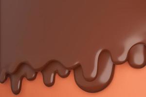 Melted milk brown chocolate flow down.,3d model and illustration. photo