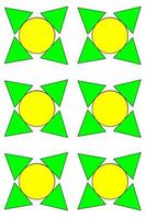 Geometry, triangular shape, circle, four petal flower photo