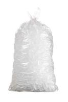 Isolated shot of bag of ice against a white background photo