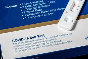 Self-test kit for Covid-19 showing negative result photo