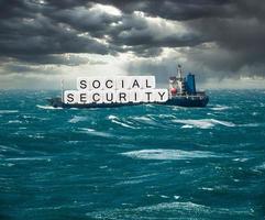 Concept of Social Security trust fund being in danger of exhaustion photo