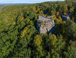 Coopers Rock state park overlook over the Cheat River in West Virginia with fall colors photo