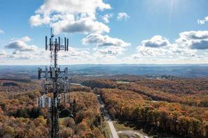 Cell phone or mobile service tower in forested area of West Virginia providing broadband service photo