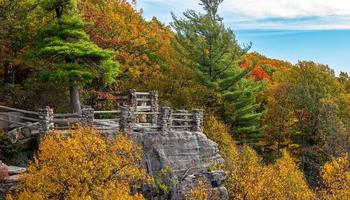 Coopers Rock state park overlook over the Cheat River in West Virginia with fall colors photo