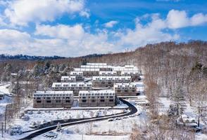Outlooks at Cheat Lake in the winter snow in Morgantown photo