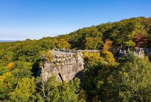 Coopers Rock state park overlook over the Cheat River in West Virginia with fall colors photo