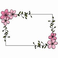 Floral frame, elegant illustration with flowers, leaves and branches used in various invitations, with space to put text. photo