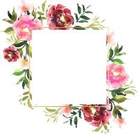 Floral frame, elegant illustration with flowers, leaves and branches used in various invitations, with space to put text. photo