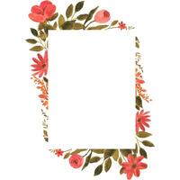 Floral frame, elegant illustration with flowers, leaves and branches used in various invitations, with space to put text. photo