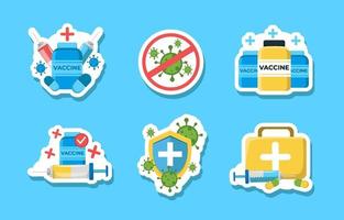 Sticker World Immunization Week vector