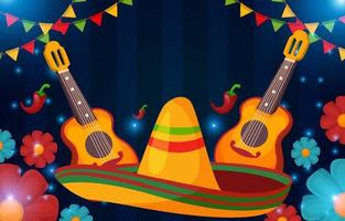 fondo de cinco de mayo con concepto de sombrero vector