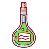 Colourful magic bottle with potion. Vector illustration