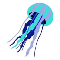 Colourful jellyfish isolated on white. Vector illustartion