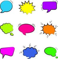 The vector of the speech bubble. The image of the dialogue in bright colors. Free vector.