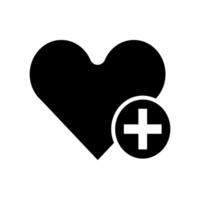 vector de icono de corazón. símbolo de amor perfecto. signo del día de san valentín, emblema aislado en fondo blanco con sombra, estilo plano para diseño gráfico y web, logotipo. pictograma negro eps10.