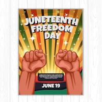 Juneteenth Poster Template with Hand Concept vector