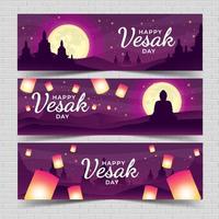 colección de conjunto de plantillas de banner de día de vesak vector