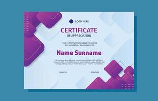 Modern Purple and Gold Certificate Template vector