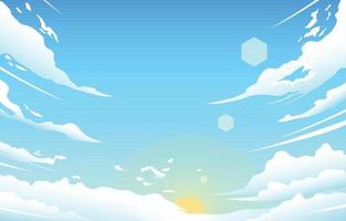Clear Blue Sky with Cloud and Sun Concept