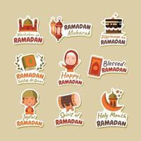 General Ramadan Sticker Collection vector