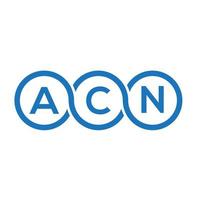 diseño de logotipo de letra acn sobre fondo blanco. concepto de logotipo de letra de iniciales creativas acn. diseño de letras acn. vector