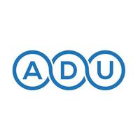 ADU creative initials letter logo concept. ADU letter design.ADU letter logo design on white background. ADU creative initials letter logo concept. ADU letter design. vector