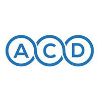 diseño de logotipo de letra acd sobre fondo blanco. concepto de logotipo de letra de iniciales creativas acd. diseño de letras acd. vector