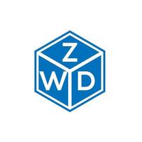 diseño de logotipo de letra zwd sobre fondo blanco. concepto de logotipo de letra de iniciales creativas zwd. diseño de letras zwd. vector