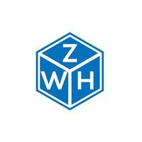 diseño de logotipo de letra zwh sobre fondo blanco. concepto de logotipo de letra inicial creativa zwh. diseño de letras zwh. vector