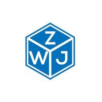 diseño de logotipo de letra zwj sobre fondo blanco. concepto de logotipo de letra de iniciales creativas zwj. diseño de letras zwj. vector
