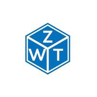 diseño de logotipo de letra zwt sobre fondo blanco. concepto de logotipo de letra de iniciales creativas zwt. diseño de letras zwt. vector